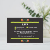 メキシカンフィエスタの結婚式の招待状カード 出欠カード (スタンド正面)