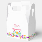 メキシカンフィエスタの花ホワイトピンクパーソナライズされた色 フェイバーボックス (オープン)