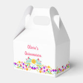 メキシカンフィエスタの花ホワイトピンクパーソナライズされた色 フェイバーボックス (正面サイド)