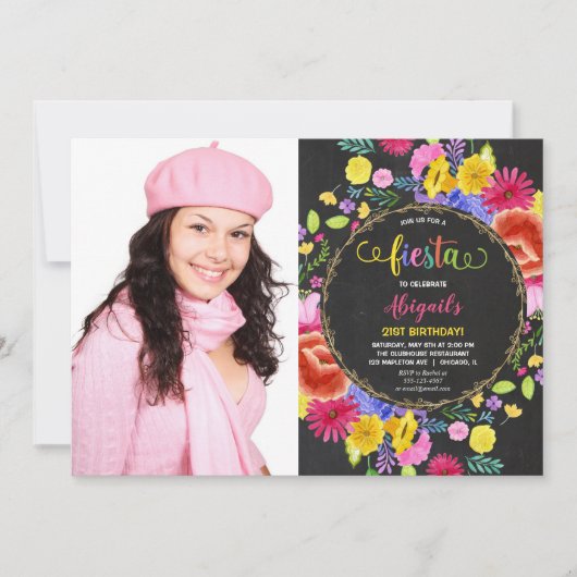 メキシカンフィエスタの誕生日の招待状 招待状 (正面)