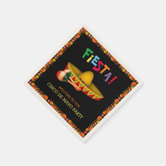 メキシカンフィエスタまたはシンコデマヨ スタンダードカクテルナプキン (角)