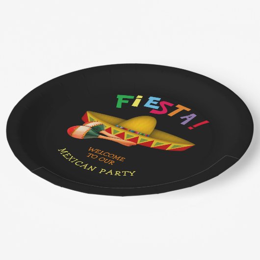 メキシカンフィエスタまたはシンコデマヨ ペーパープレート (アングル)