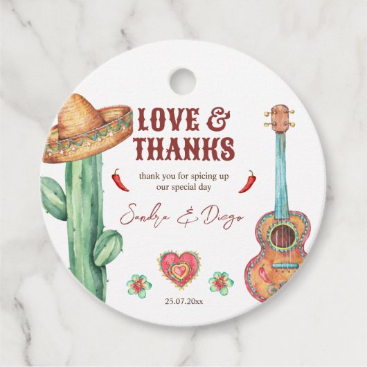 メキシカンフィエスタをテーマにしたパーティーのお客様へのプレゼント フェイバータグ (正面)