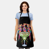 メキシカンフィエスタを飲むおもしろいParrot Cinco De Mayo エプロン (着用した状態)