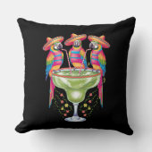 メキシカンフィエスタを飲むおもしろいParrot Cinco De Mayo クッション (正面)