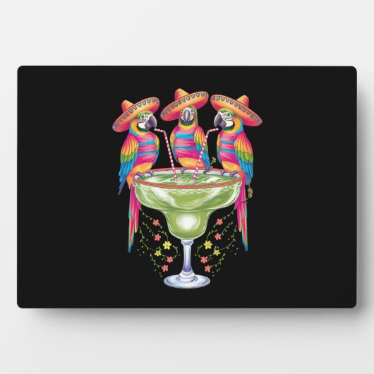 メキシカンフィエスタを飲むおもしろいParrot Cinco De Mayo フォトプラーク (正面)