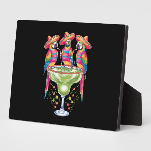 メキシカンフィエスタを飲むおもしろいParrot Cinco De Mayo フォトプラーク (側面)