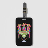 メキシカンフィエスタを飲むおもしろいParrot Cinco De Mayo ラゲッジタグ (正面縦)
