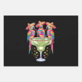 メキシカンフィエスタを飲むおもしろいParrot Cinco De Mayo ラッピングペーパーシート (正面)
