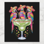 メキシカンフィエスタを飲むおもしろいParrot Cinco De Mayo ワインラベル (シングルラベル)