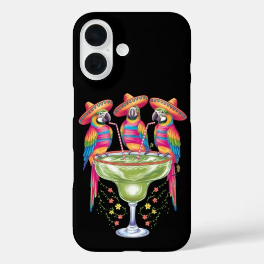 メキシカンフィエスタを飲むおもしろいParrot Cinco De Mayo Case-Mate iPhoneケース (裏面)