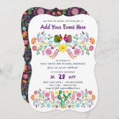 メキシカンフィエスタウォーターカラーフォーク花招待状 招待状 (正面/裏面)