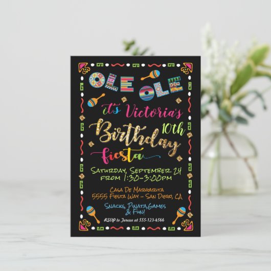 メキシカンフィエスタオレオール誕生日の招待状 招待状 (スタンド正面)