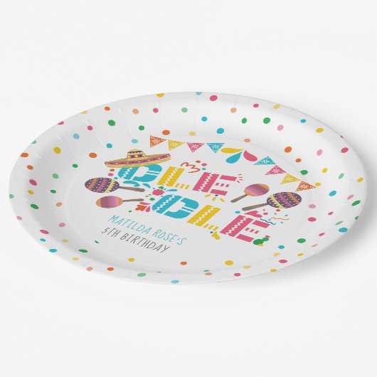 メキシカンフィエスタオーレパーソナライズされたール ペーパープレート (アングル)