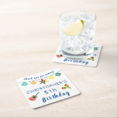 メキシカンフィエスタカラフルおもしろい子供の誕生日パーティー スクエアペーパーコースター (インサイチュ)