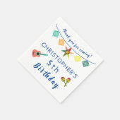 メキシカンフィエスタカラフルおもしろい子供の誕生日パーティー スタンダードカクテルナプキン (角)