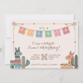 メキシカンフィエスタカラフルサボスフォーク誕生日 招待状 (正面)