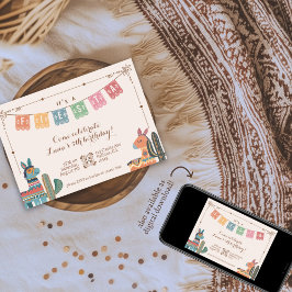 メキシカンフィエスタカラフルサボスフォーク誕生日 招待状