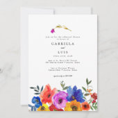 メキシカンフィエスタカラフルフラワーリハーサルディナー 招待状 (正面)