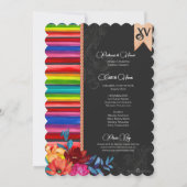 メキシカンフィエスタカラフルフローラ西キンセアニェラ 招待状 (裏面)