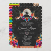 メキシカンフィエスタカラフルフローラ西キンセアニェラ 招待状 (正面/裏面)