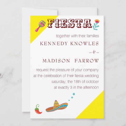 メキシカンフィエスタカラフル結婚式招待状 招待状 (正面)
