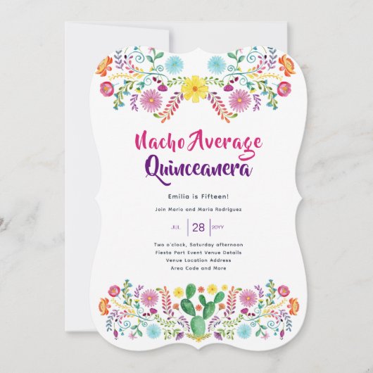 メキシカンフィエスタキンセアニェラ招待状フォークアート 招待状 (正面)