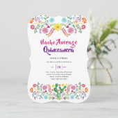 メキシカンフィエスタキンセアニェラ招待状フォークアート 招待状 (スタンド正面)