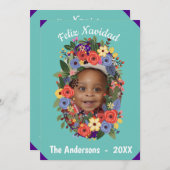 メキシカンフィエスタクリスマスモノグラム 招待状 (正面/裏面)