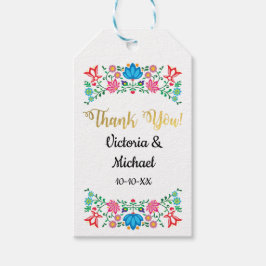 メキシカンフィエスタゴールドフォイルフローラ好意ギフトラベル ギフトタグ