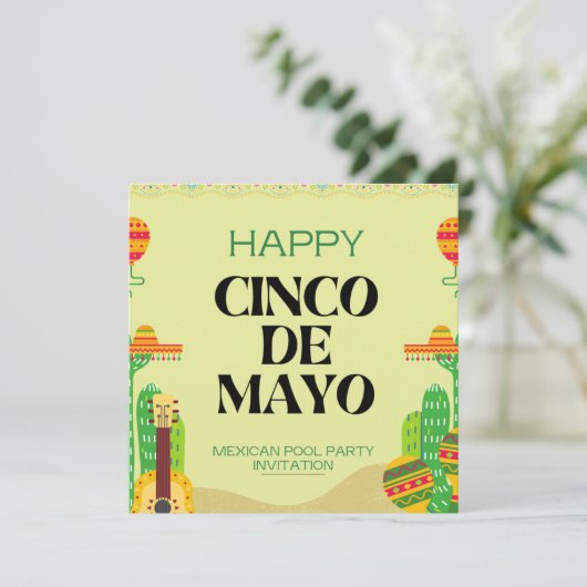 メキシカンフィエスタサボスプールパーティーシンコデマヨ 招待状 (スタンド正面)