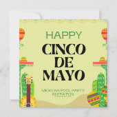 メキシカンフィエスタサボスプールパーティーシンコデマヨ 招待状 (正面)