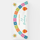 メキシカンフィエスタサボス1年目の誕生日へようこそ 横断幕 (縦)