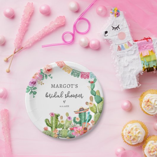 メキシカンフィエスタサボタコスブライダルシャワー ペーパープレート (パーティー)