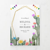 メキシカンフィエスタサボテンフローラ結婚すべて 三つ折り招待状 (カバー)