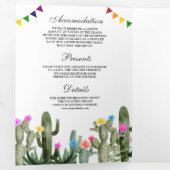 メキシカンフィエスタサボテンフローラ結婚すべて 三つ折り招待状 (内部最初)