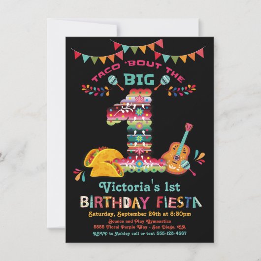 メキシカンフィエスタザビッグワン誕生日招待状 招待状 (正面)
