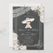 メキシカンフィエスタシルバーボーイバプテスマと誕生日 招待状 (正面)