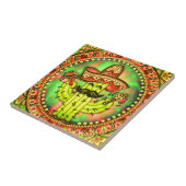 メキシカンフィエスタシンコデマヨソンブレロハットグリーン タイル (側面)