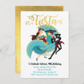 メキシカンフィエスタスペインのダンスカップル誕生日 招待状 (正面/裏面)