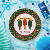 メキシカンフィエスタスリーアミゴスホットペッパー紙プラット ペーパープレート (パーティー)