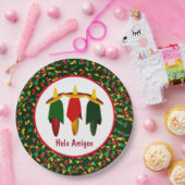 メキシカンフィエスタスリーアミゴスホットペッパー紙プラット ペーパープレート (パーティー)