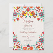 メキシカンフィエスタソンブレロフォークア結婚ートズ 招待状 (正面)