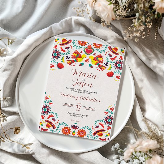 メキシカンフィエスタソンブレロフォークア結婚ートズ 招待状