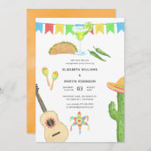 メキシカンフィエスタタコオブラブ婚約パーティ 招待状 (正面/裏面)