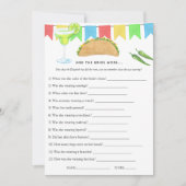 メキシカンフィエスタタコブライダルシャワーゲーム 招待状 (正面)