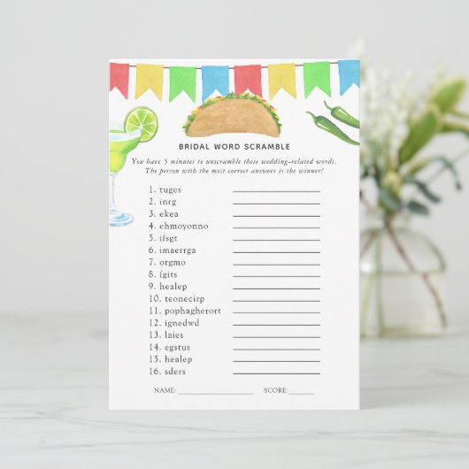 メキシカンフィエスタタコブライダルシャワーゲーム 招待状 (スタンド正面)