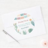 メキシカンフィエスタタコTWOth THREE-estaありがとう ラウンドシール (封筒)