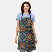 メキシカンフィエスタタラベラスペインのタイル エプロン (着用した状態)