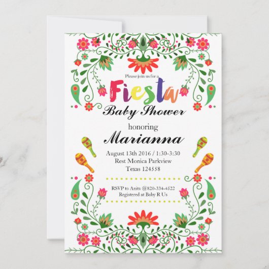 メキシカンフィエスタチンコデマヨパーティの招待状 招待状 (正面)